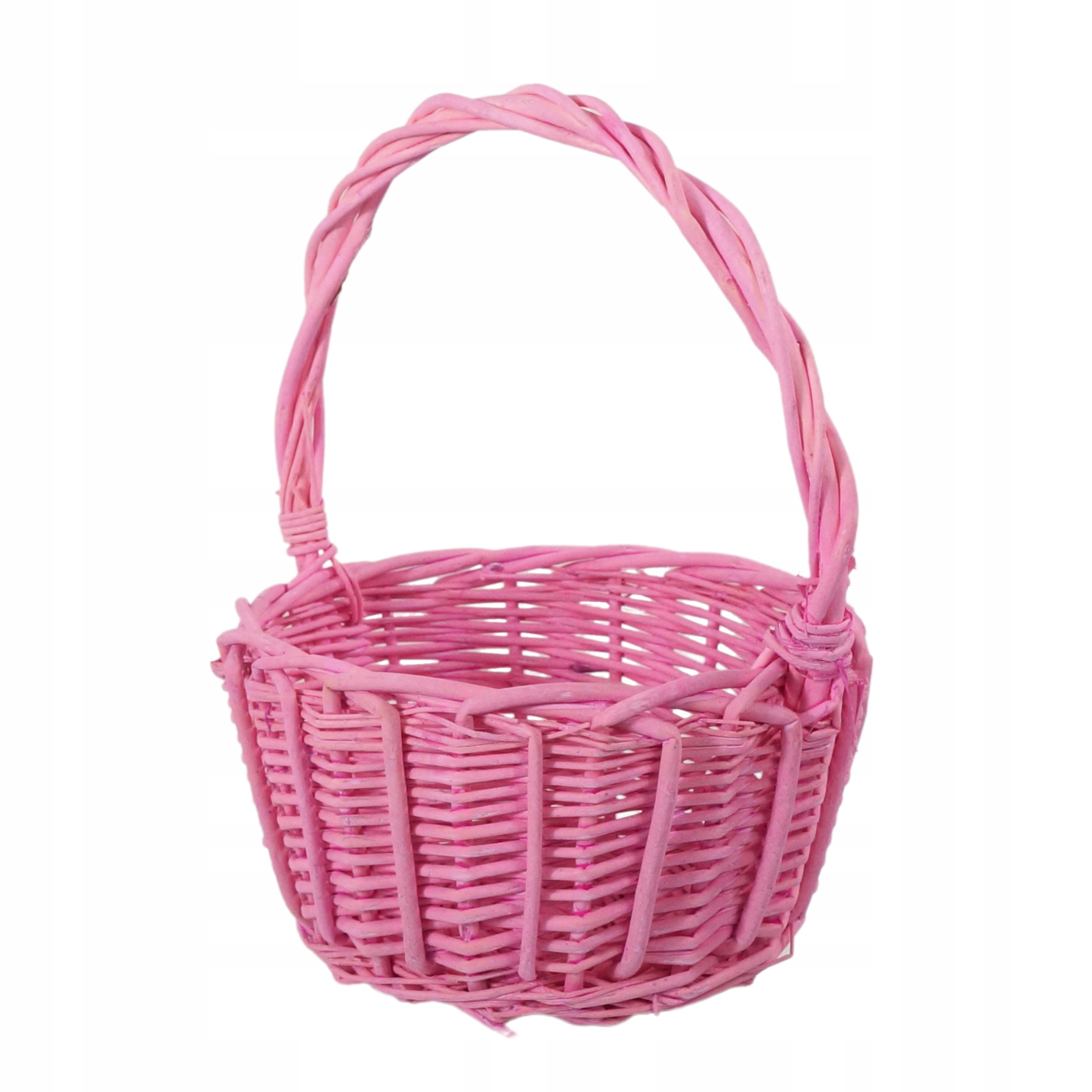 

Wiklinowy kosz Wielkanocny 24 cm różowy święconka