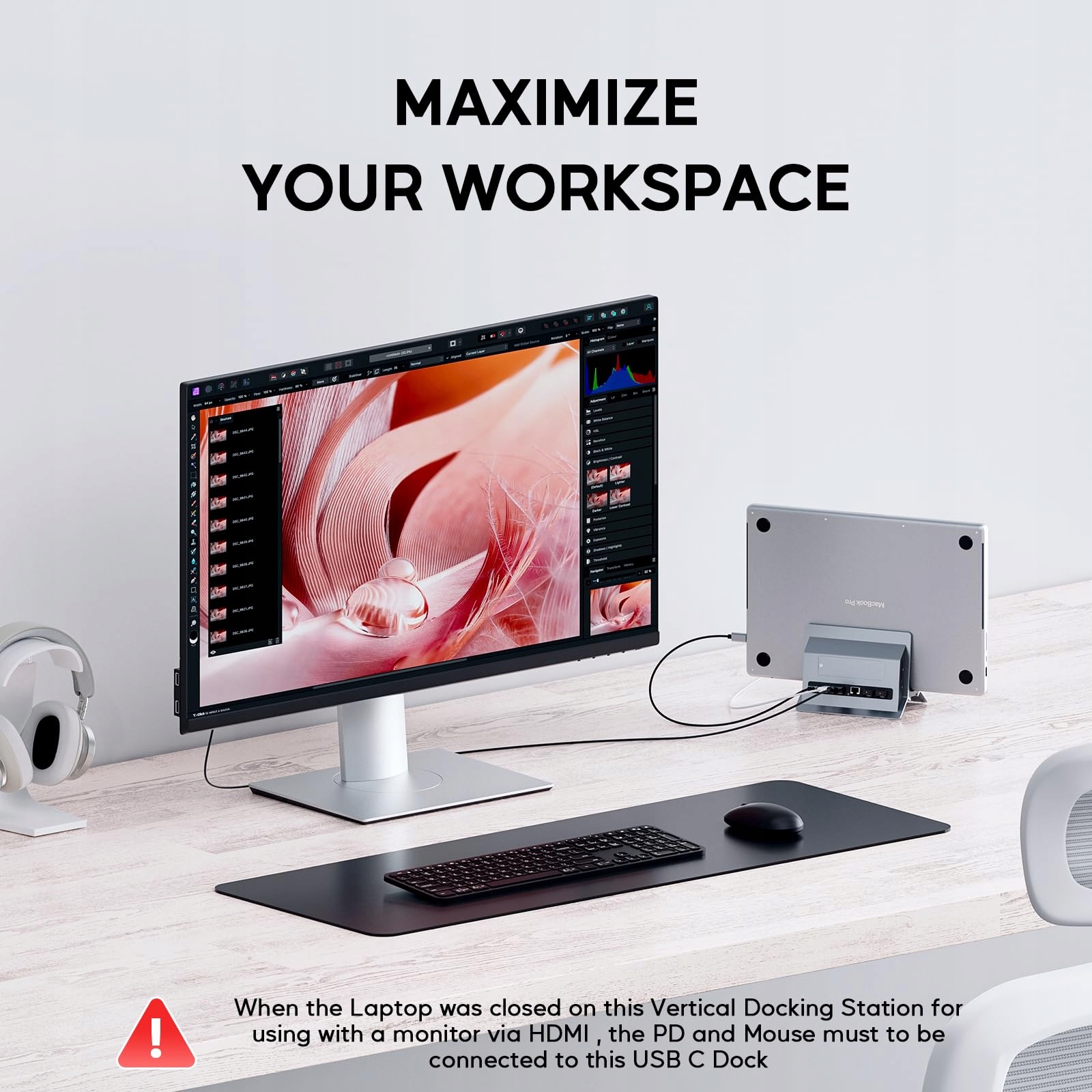 PULWTOP Pionowa Stacja Dokująca MacBook NVMe SSD 4K 60Hz 2xUSB C 10Gb/s — miniatura 3