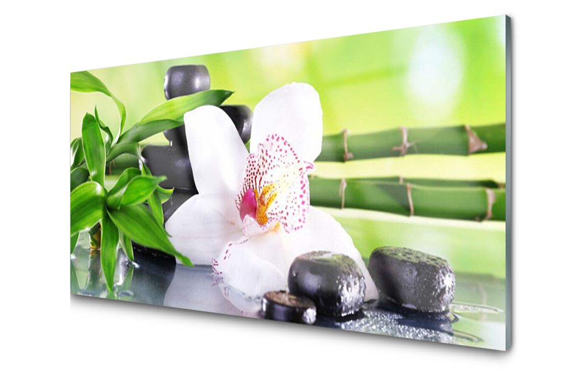 Skleněný panel Deska Orchidej Zen Bambus 120x60