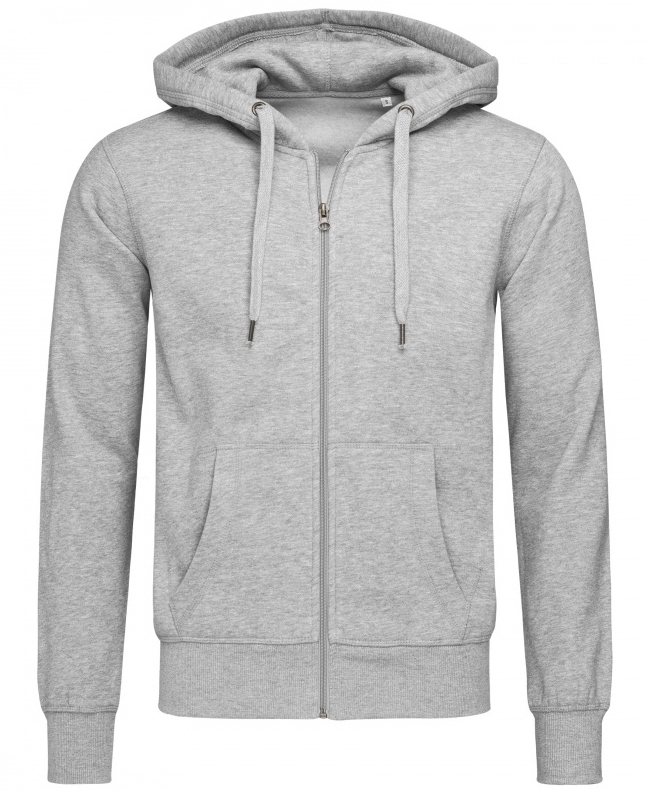 Pánská rozepínací mikina s kapucí Stedman Sweat Jacket šedá, měkká, velikost XL