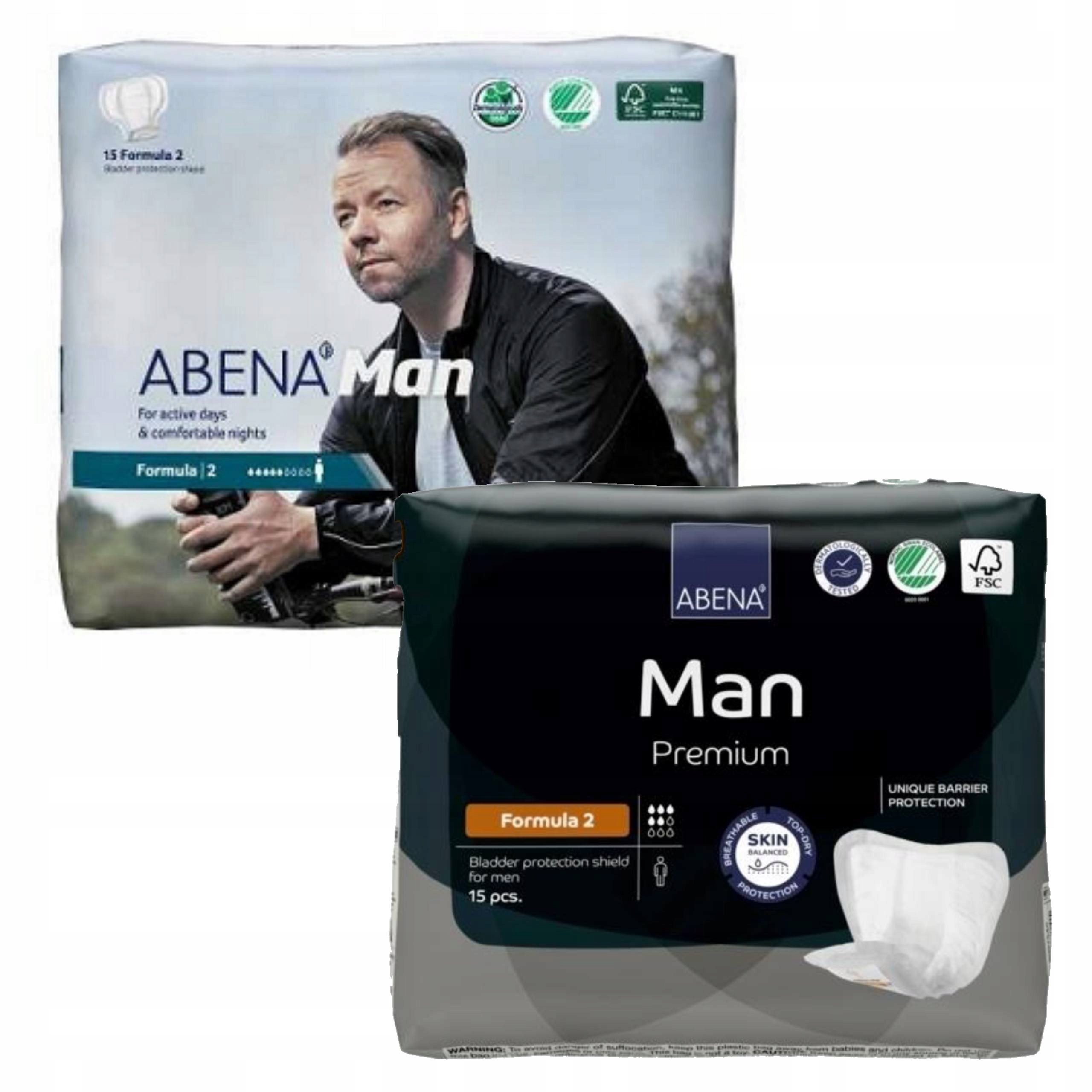 WKŁADKI DLA MĘŻCZYZN UROLOGICZNE nietrzymanie moczu ABENA MAN FORMULA 2 15s Model męskie podpaski nietrzymanie moczu