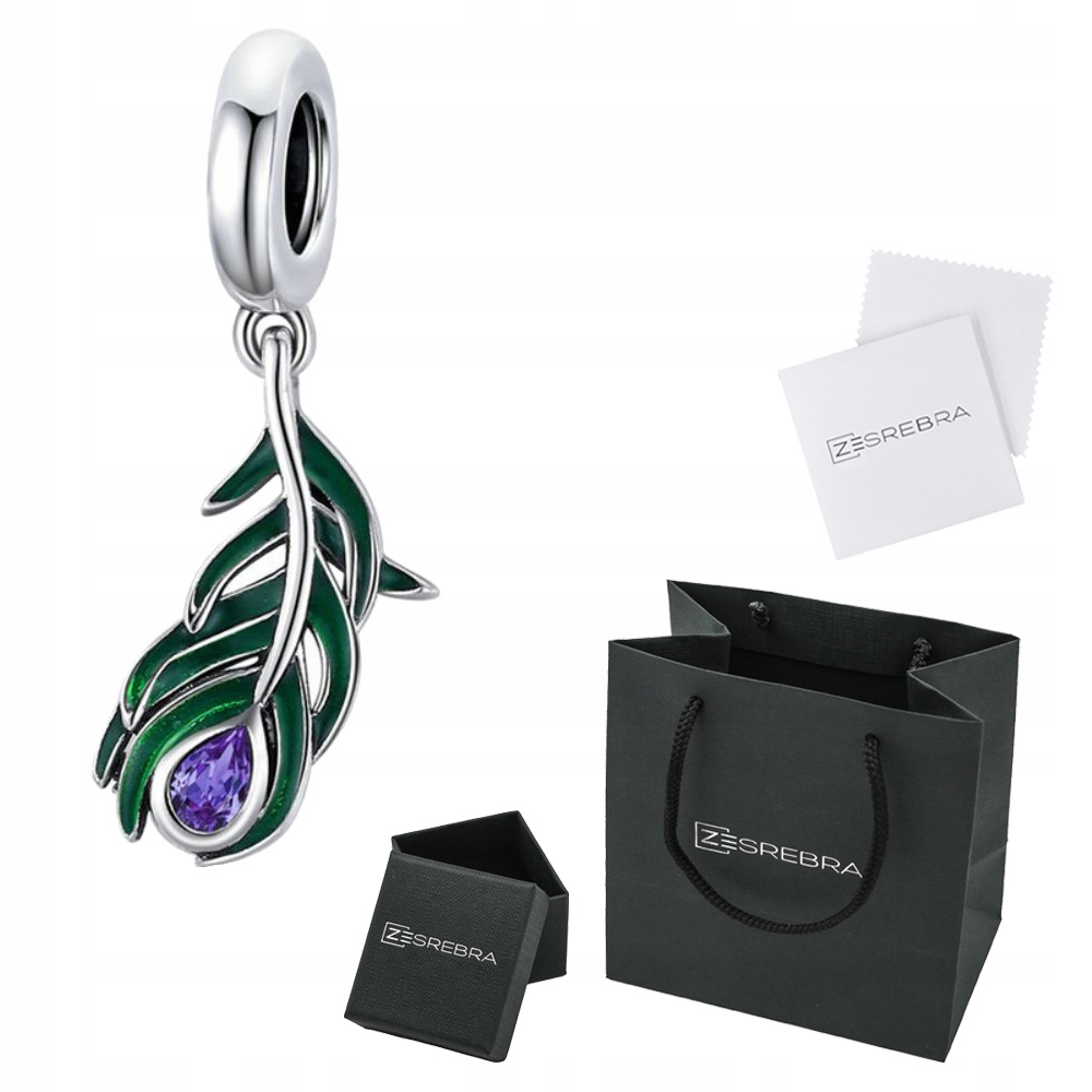 

Charms Pawie Oczko Piórko do Pandora srebro 925