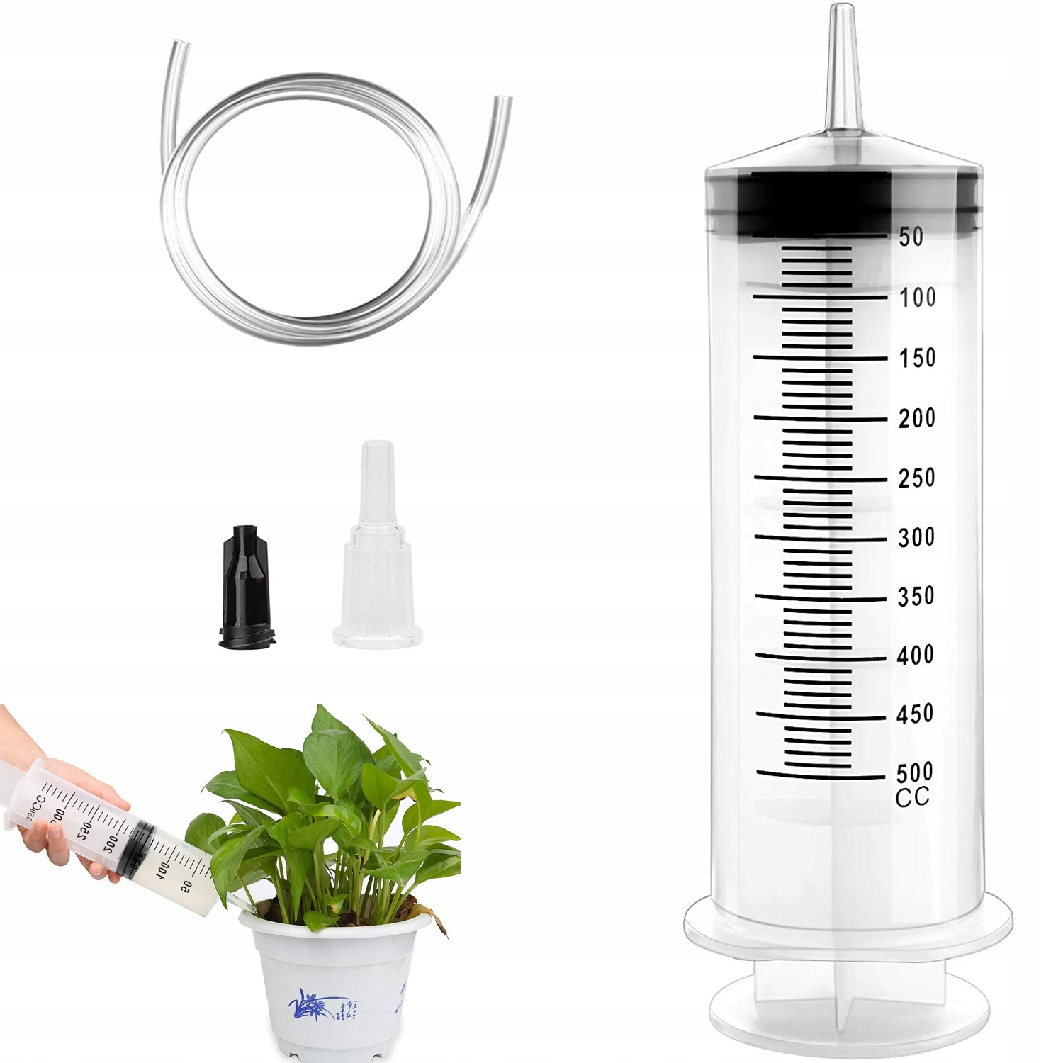 

Duża Strzykawki 3 Częściowe 500ML Z Cewnikiem