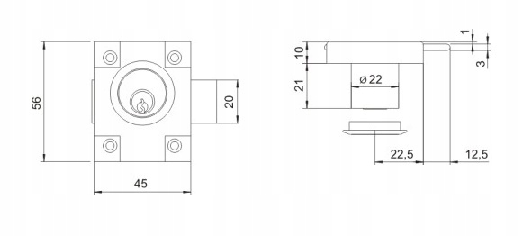 ZAMEK MEBLOWY LOB DO MEBLI SZAF BARKU Marka inna