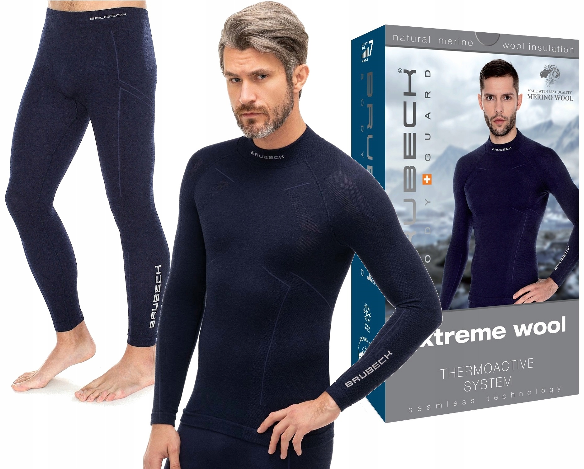 Wełniana męska bielizna termoaktywna Brubeck Extreme Merino Do Wspinaczki