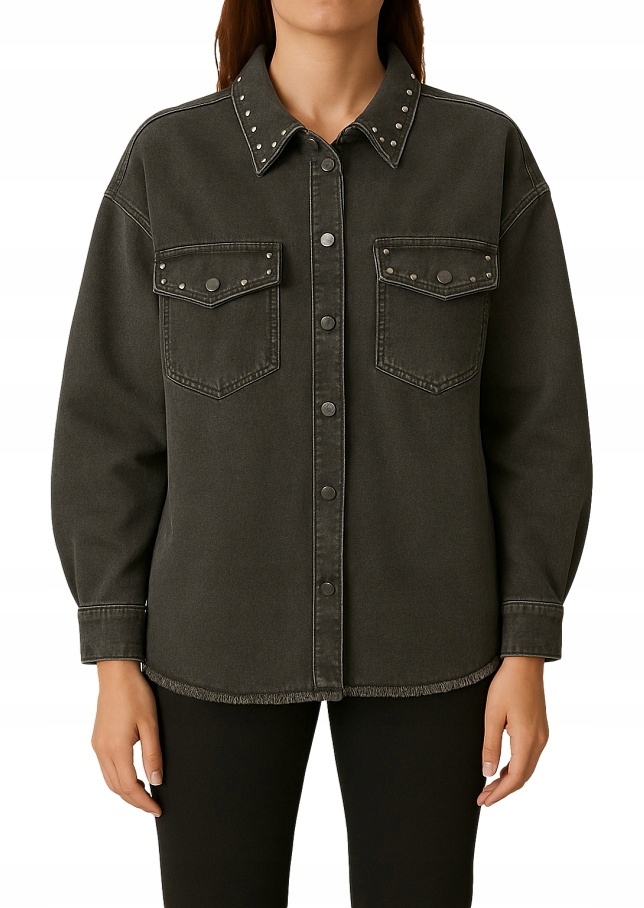 Zizzi Szara Koszula Kurtka Jeansowa Bawełna 282C 50