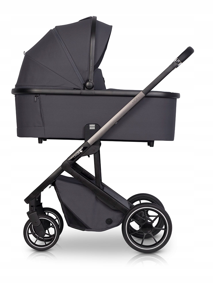 Gondola do wózka CAVOE MOI + DUŻA I WYGODNA Kolor czarny odcienie szarości i srebra