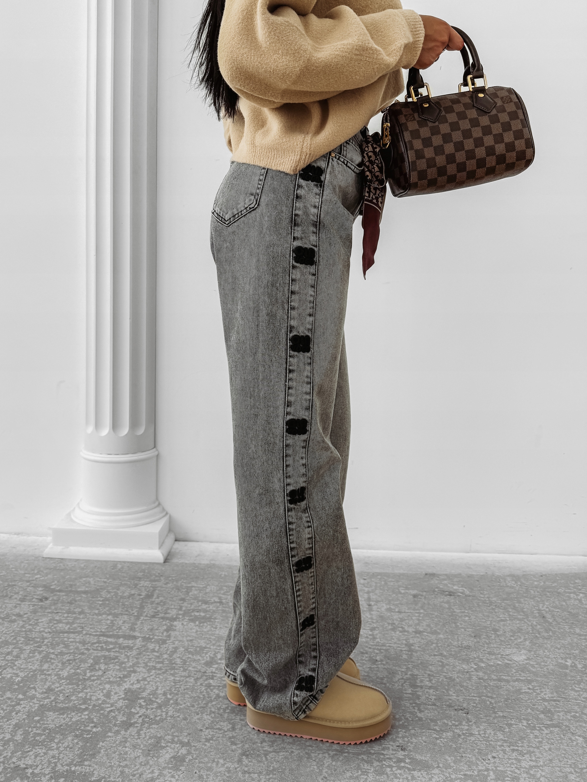 Dámské Džínové Kalhoty Eliokie O La Voga Tmavě Šedá M