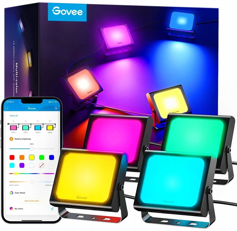 Govee H7060 Led reflektory Rgbicww, IP65, Bluetooth, Wi-Fi