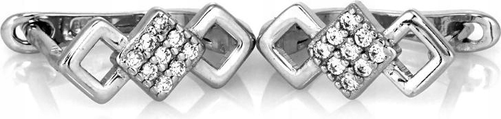 Stříbrné náušnice dámské 925, tři středové kosočtverce s geometrickými zirkony