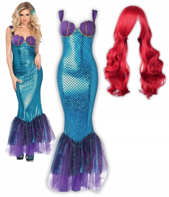 Kostým Šaty Mořská Panna Arielka Pro Dospělé Cosplay M L 164/170