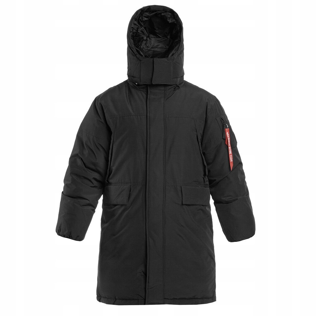 Pánská Zimní bunda s kapucí Alpha Industries Puffer Parka, černá, velikost XL