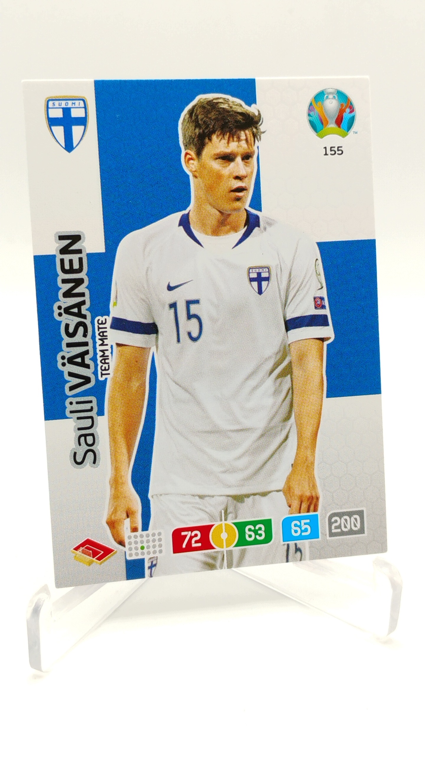 Panini Euro 2020 Team Mate 155 Sauli Vaisanen Finlandia