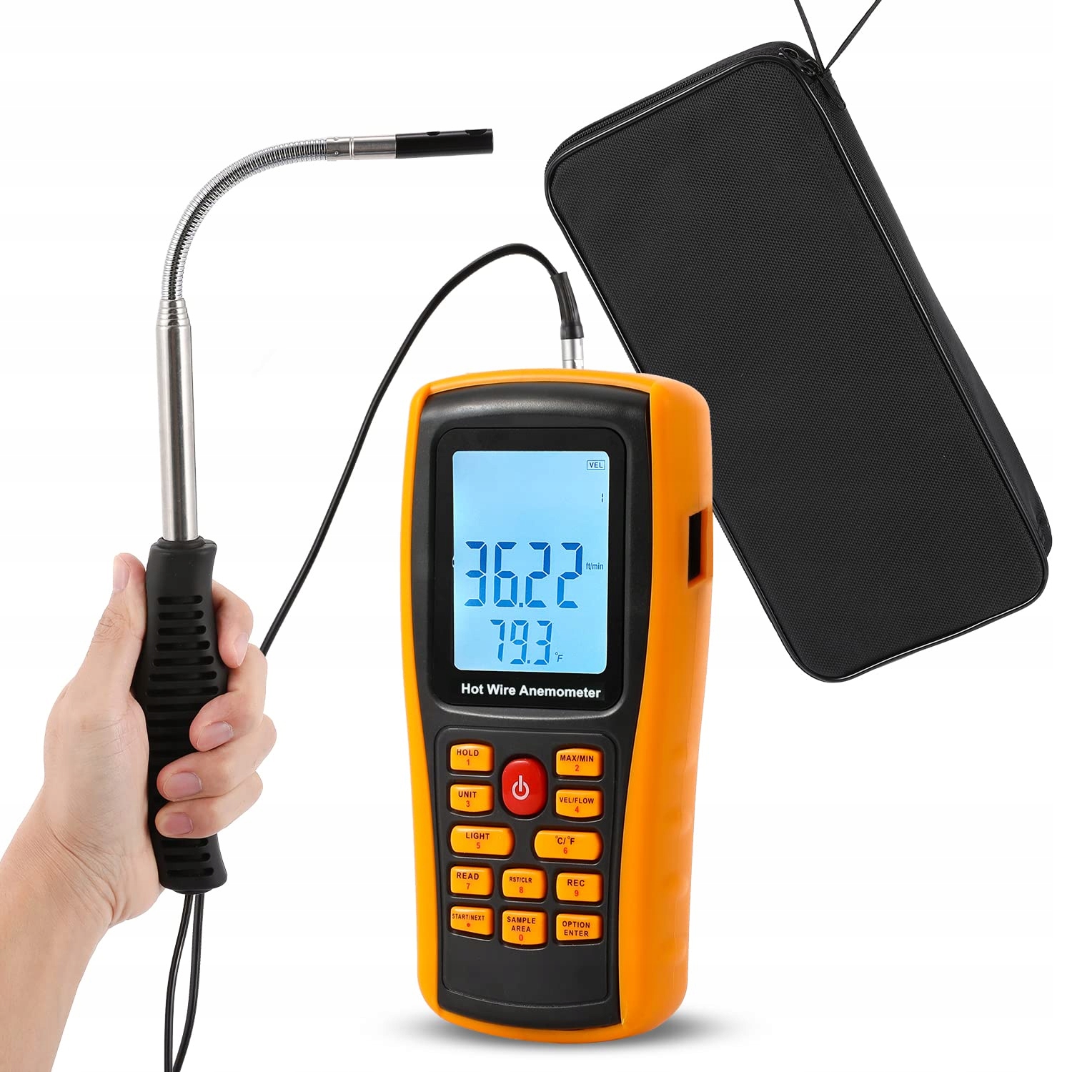 Tepelný anemometer Bonvoisin Cfm CMM, merač prietoku vzduchu Hvac
