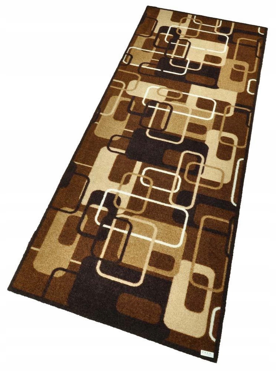 Silná protiskluzová rohožka na gumě s okrajem, barva hnědá 120 x 200 cm