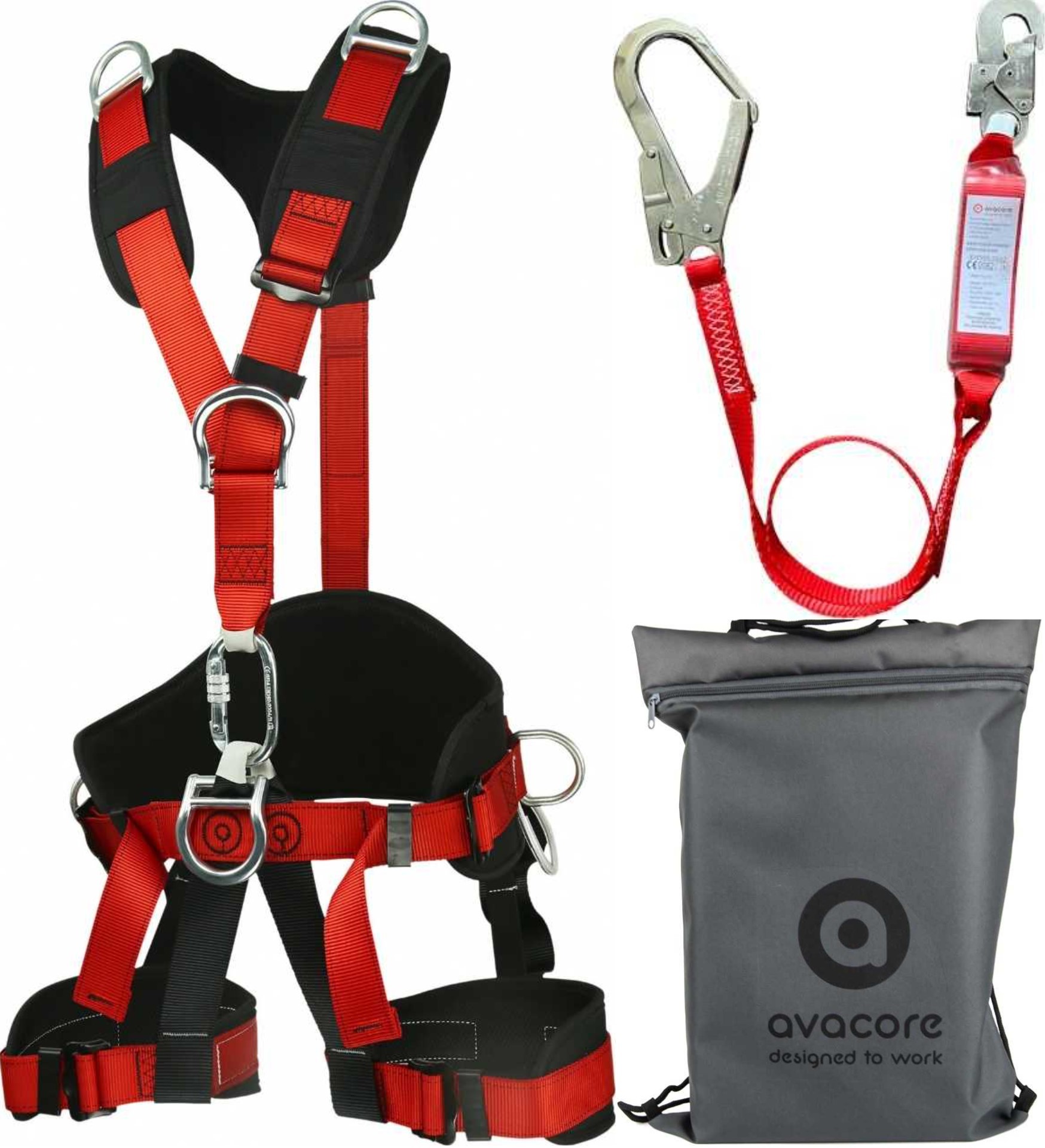 Zestaw Szelki Bezpieczeństwa Uprząż Z Amortyzatorem Gekko Rescue Avacore
