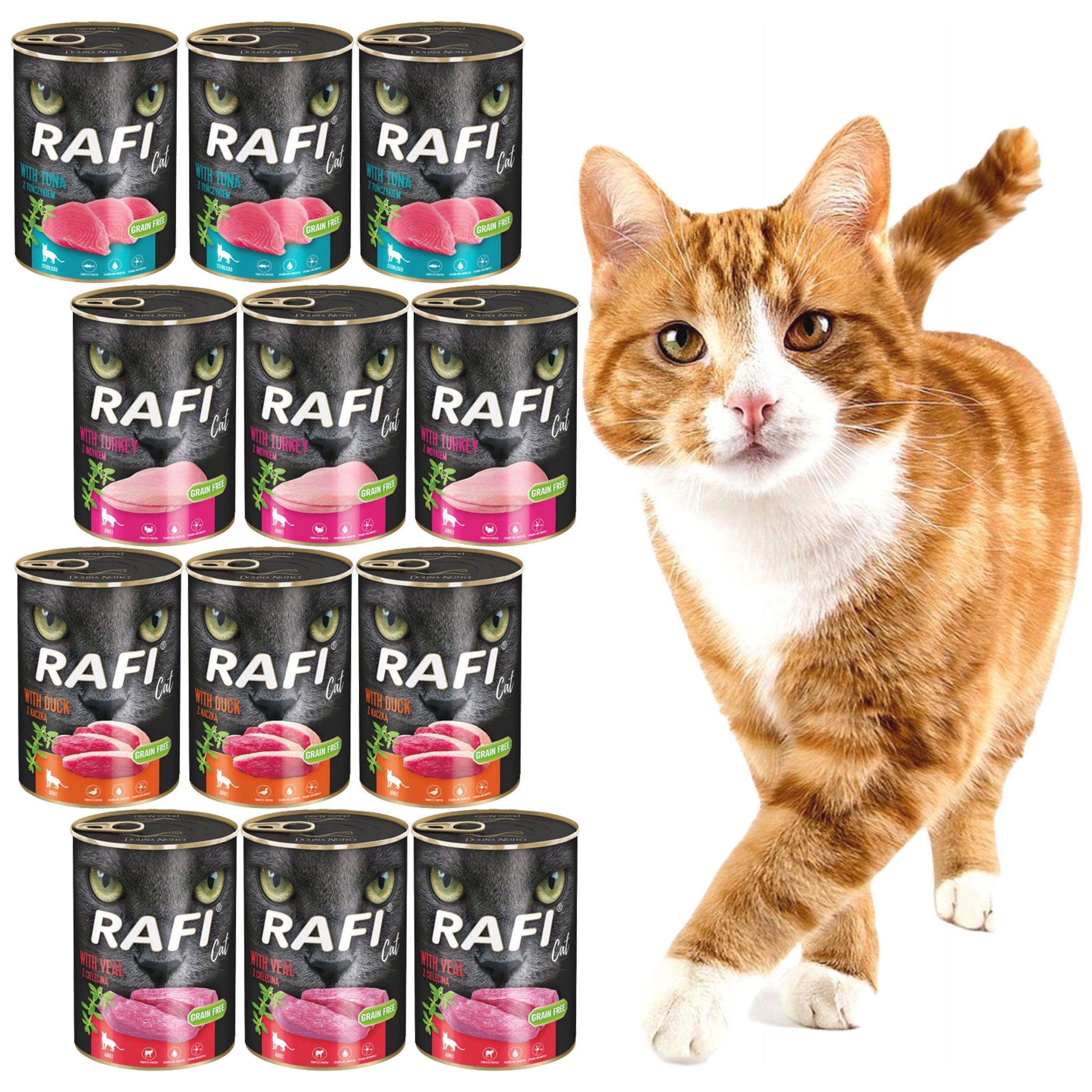 Levně Sada Krmiva Pro Kočky Dolina Noteci Rafi 12 Kusů