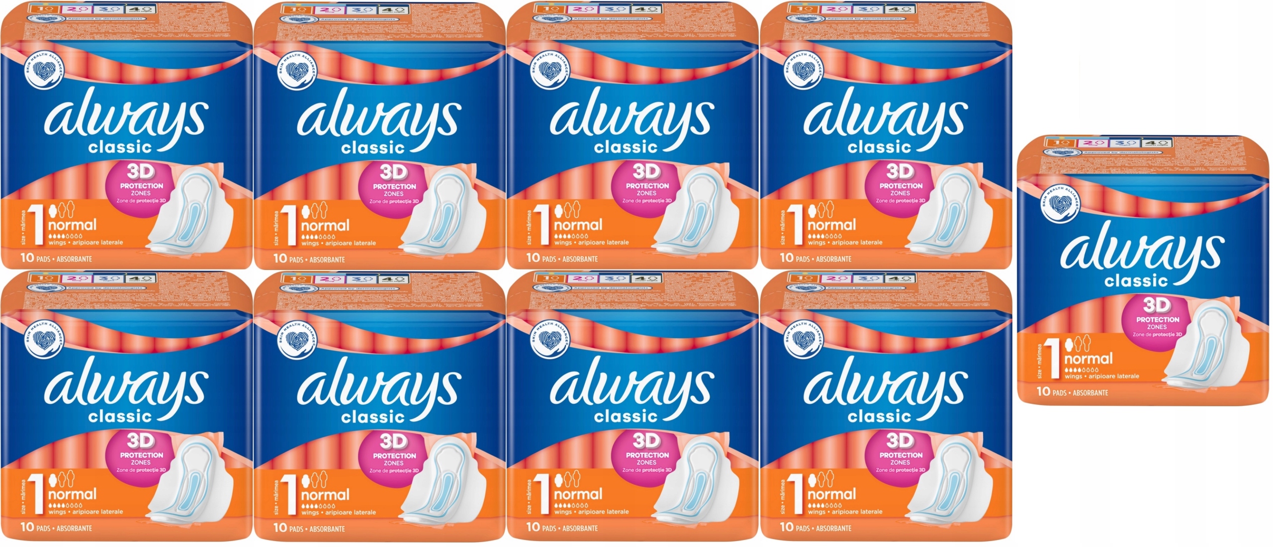 Always Classic Normal Podpaski ze Skrzydeł. 10 szt