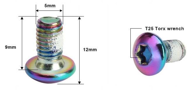 ŚRUBY DO TARCZ HAMULCOWYCH 12 SZT ZŁOTE Model RR10747