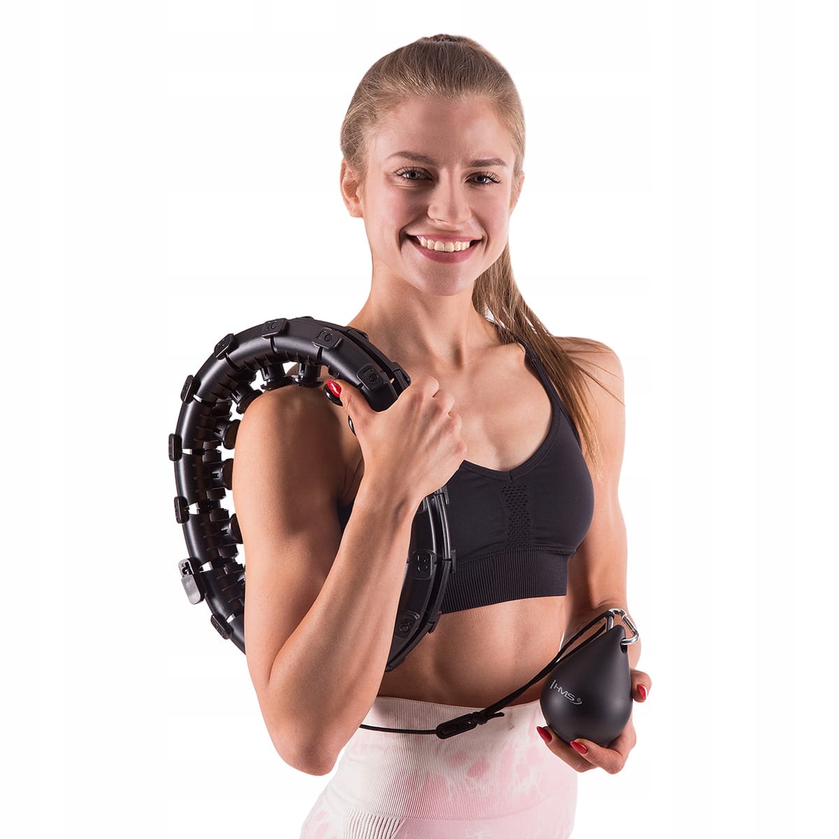 HULA HOP PLUS SIZE KOŁO ODCHUDZAJĄCE Z WYPUSTKAMI I OBCIĄŻNIKIEM HMS HHW12 Liczba kulek masujących 28