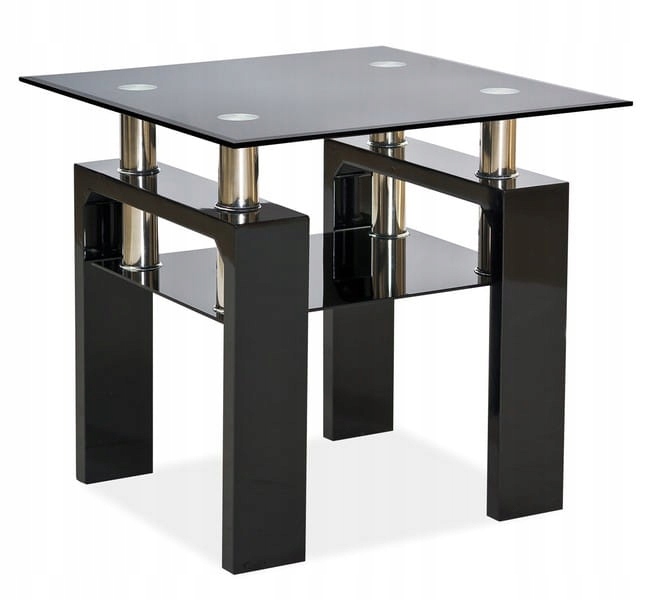 

Stolik kawowy kwadrat szkło Lisa D 60 czarny lakie