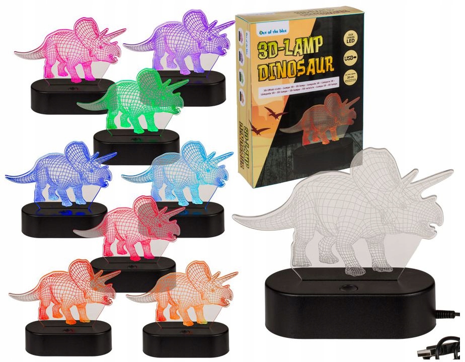 

Dinozaur Lampka Nocna Led Efekt 3D Zmienia