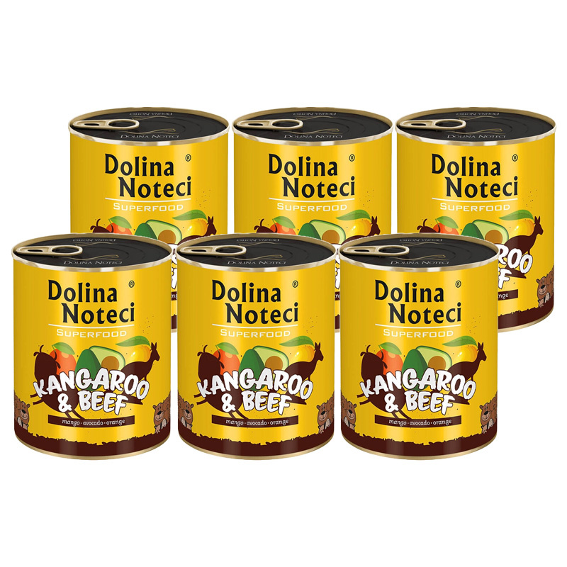 Vlhké krmivo pro psy Dolina Noteci Superfood klokan a hovězí maso 6 x 800 g