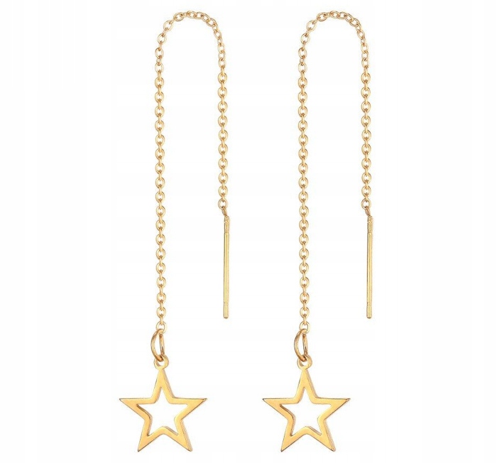 

Kolczyki Złote Przeciągane Gwiazdki Stal 316 L