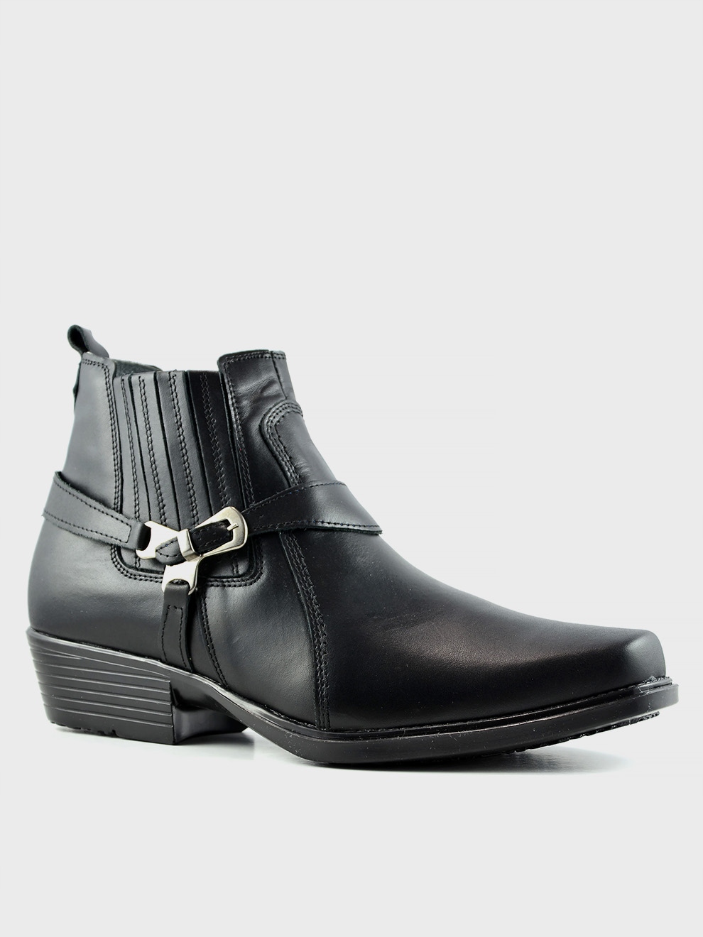 Męskie Skórzane Kowbojki Wysokie Desque Czarne 44 Rozmiar 44