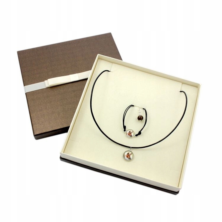 

Basenji Komplet biżuterii z Twoim zdjęciem pudełko