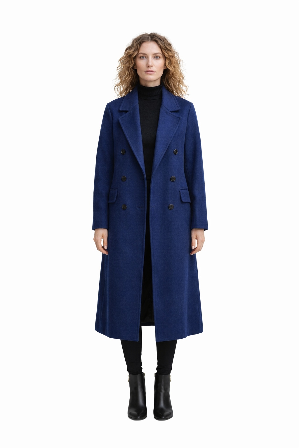 Patrizia Pepe Modrý Dvouřadý Kabát S Podšívkou 44 I4B