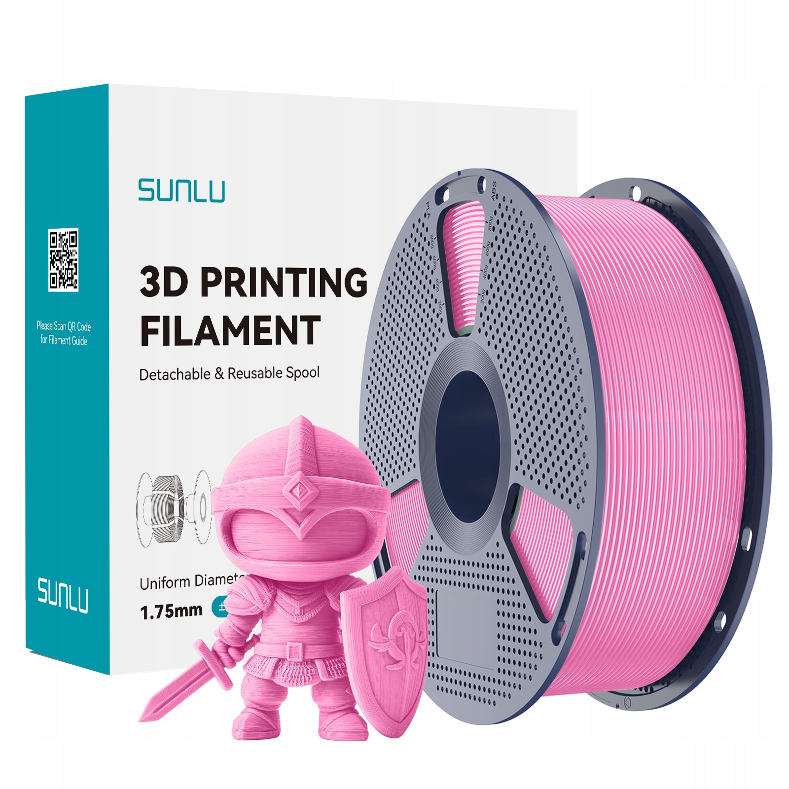 FILAMENT SUNLU 1.75 mm PLA+ Plus Pink róż 1kg