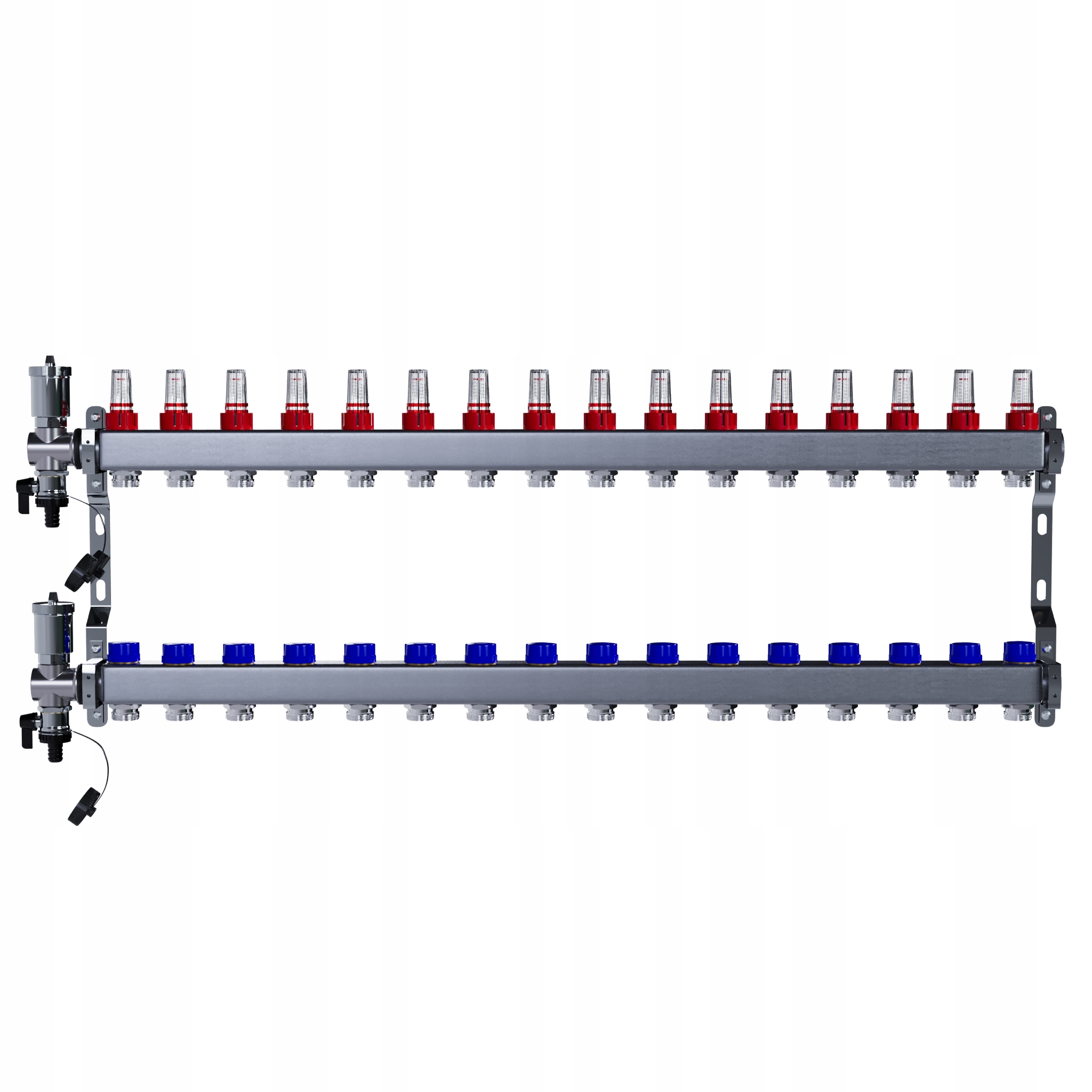 Rozdělovač pro podlahu 16 okruhů nerezový pro podlahové vytápění