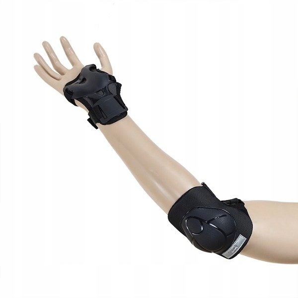 NILS Zestaw 6 szt. Ochraniaczy Dla Dzieci Na Rolki Rower Hulajnogę L Kolor czarny