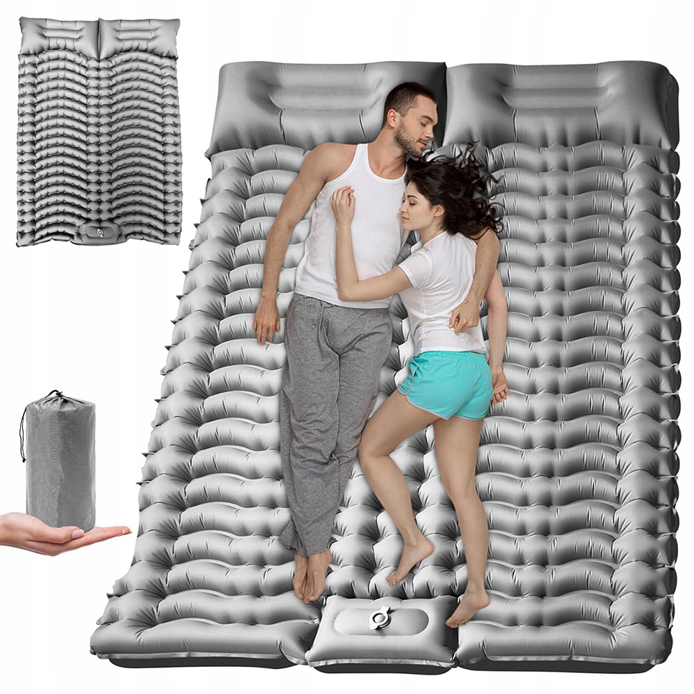 Matrace Dvojitá S Pumpičkou 200 X 133 CM Voděodolná S Polštářkem