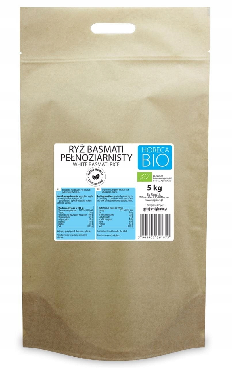 Levně Rýže basmati celozrnná Bio 5 kg Horeca