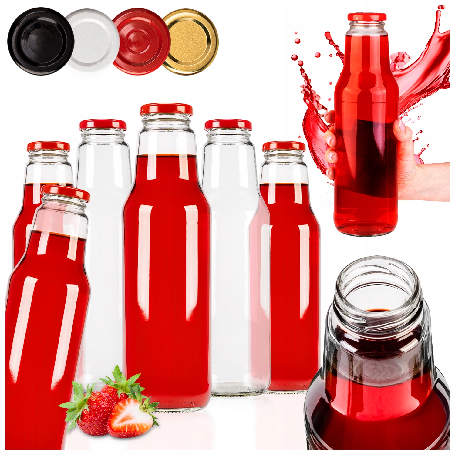 40x Láhve Na Šťávu Víno Cidr Zavařeniny Smoothie Džus 750 ml 0,75L +dárek