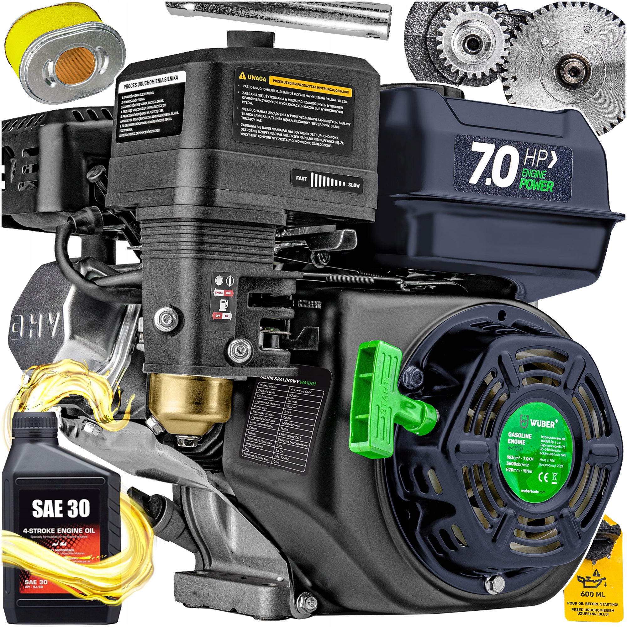 Benzínový Spalovací Motor Zhutňovače Kultivátoru 7 Km 20 MM Ohv Olej