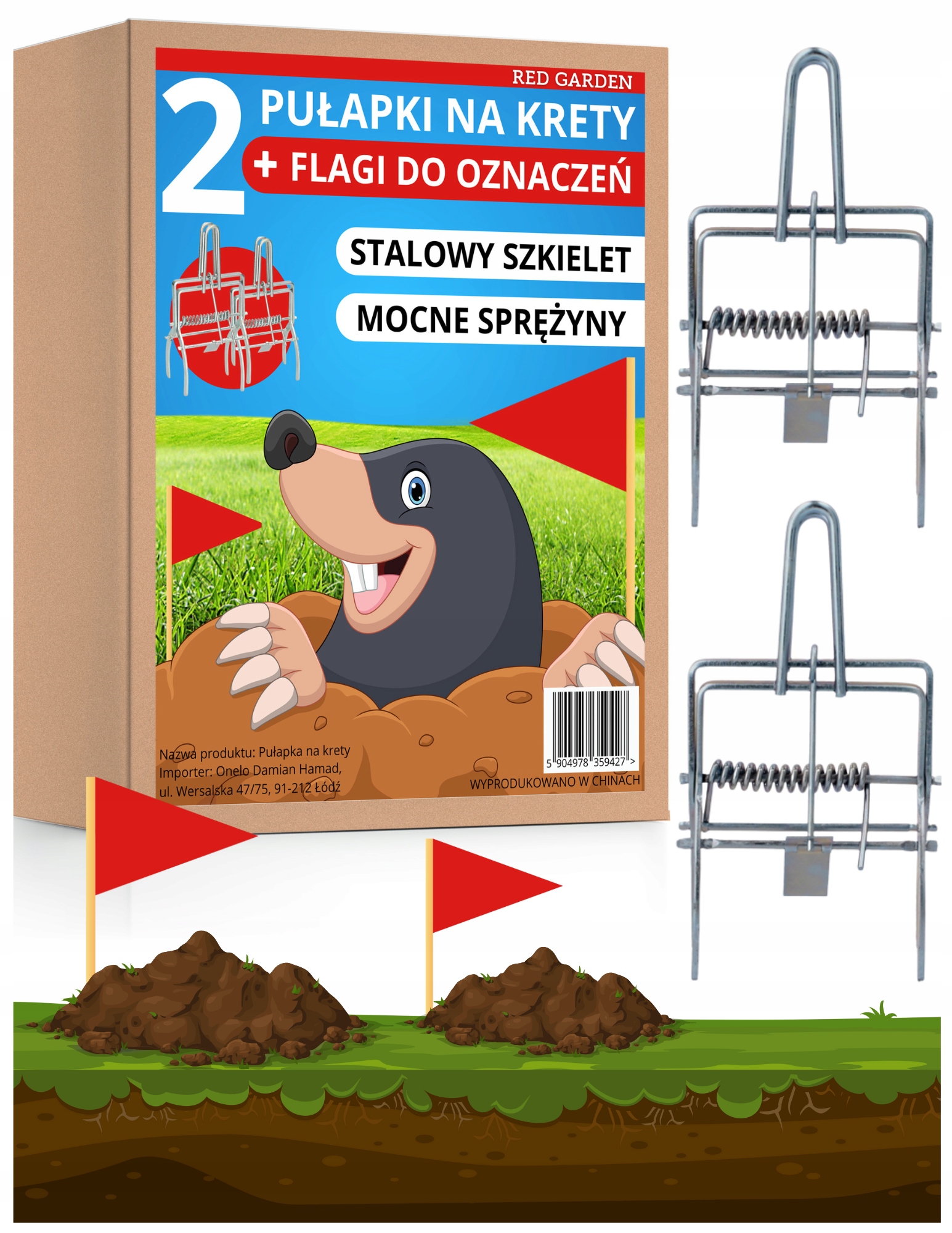 

Pułapka Na Krety Łapka Kret Nornice Solidna 2szt.