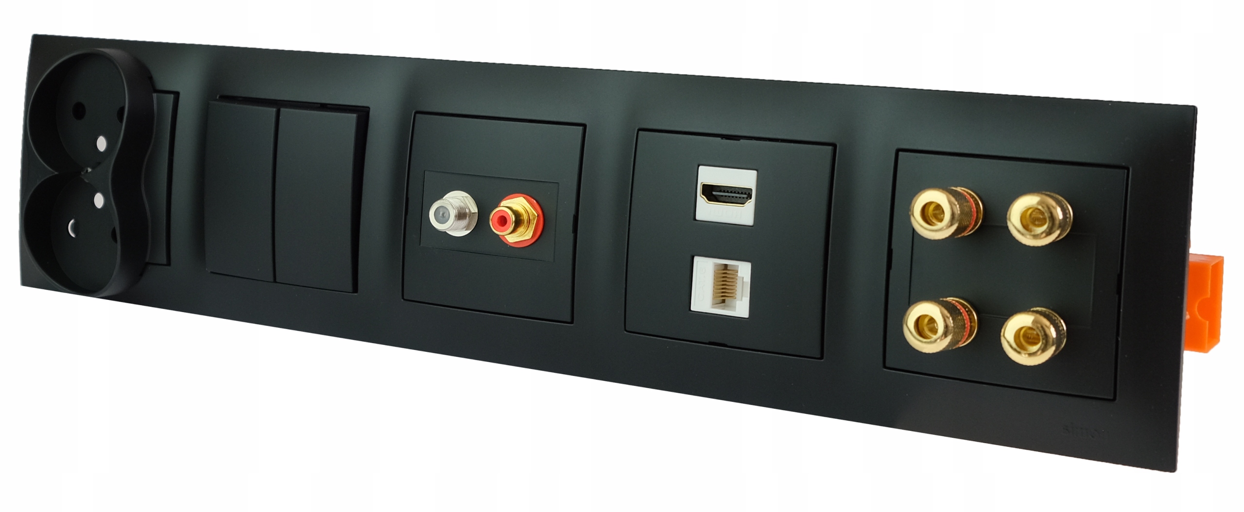 Gniazdo 230V RTV SAT końcowe ścienne CZARNE Marka Inna