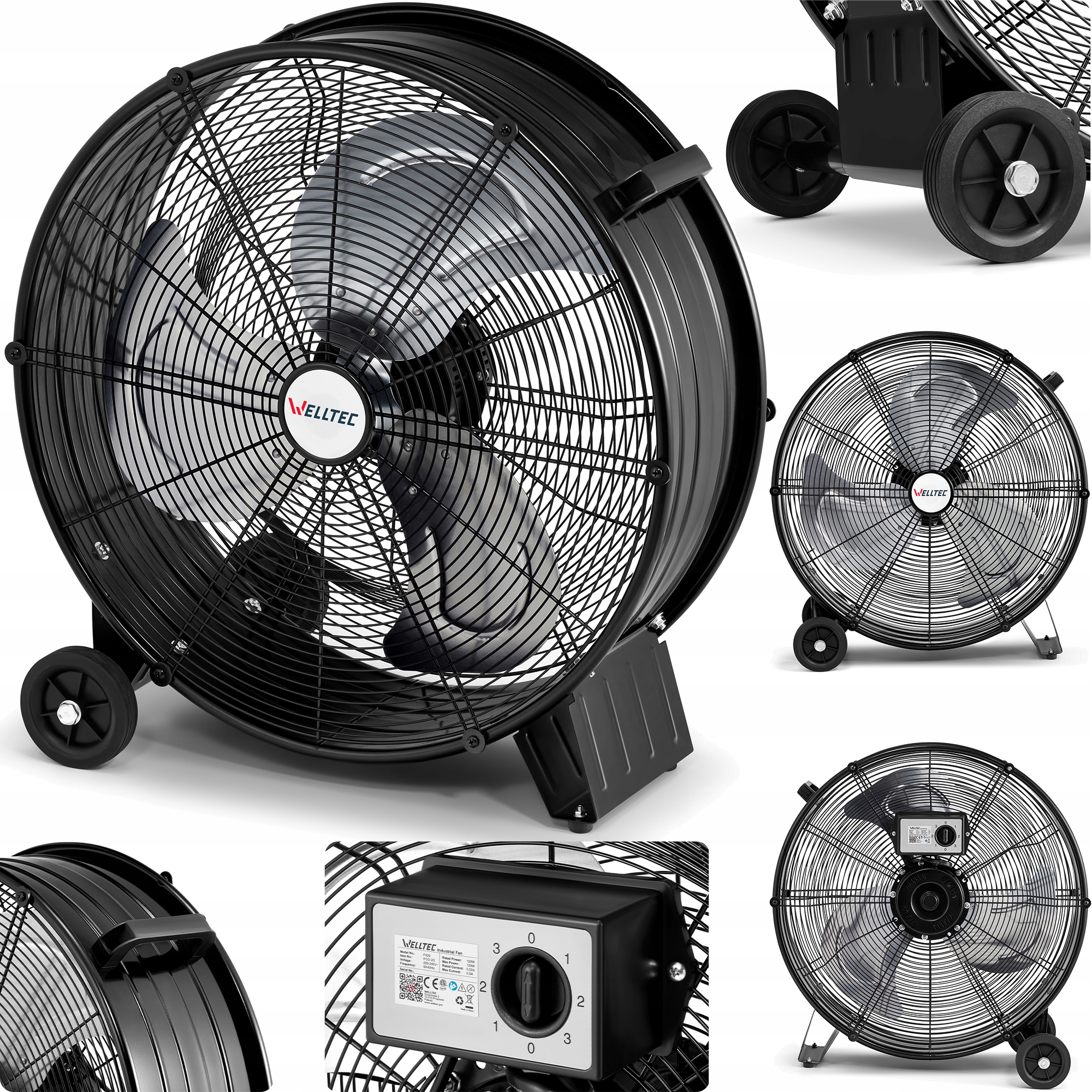 Welltec FX20 Průmyslový Ventilátor 508 mm do 5400 m³/h 3 Rychlosti