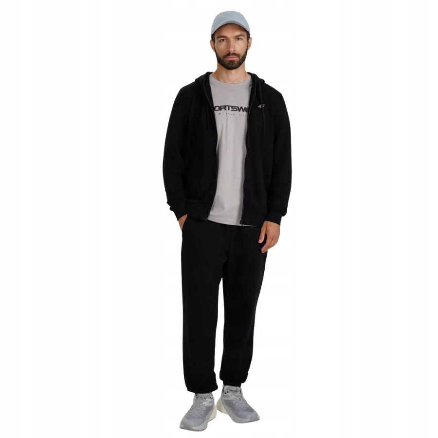 BLUZA MĘSKA 4F DRESOWA SPORTOWA CIEPŁA WYGODNA NA CO DZIEŃ METALICZNE LOGO Linia regular