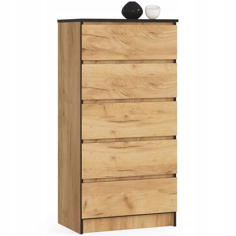 

Wysoka pojemna komoda dab craft 60 cm 5 szuflad