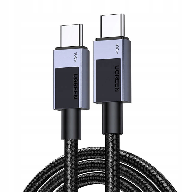 Kabel Usb-c Ugreen L512 100W 5A 0.5M Szary Szybkie Ładowanie