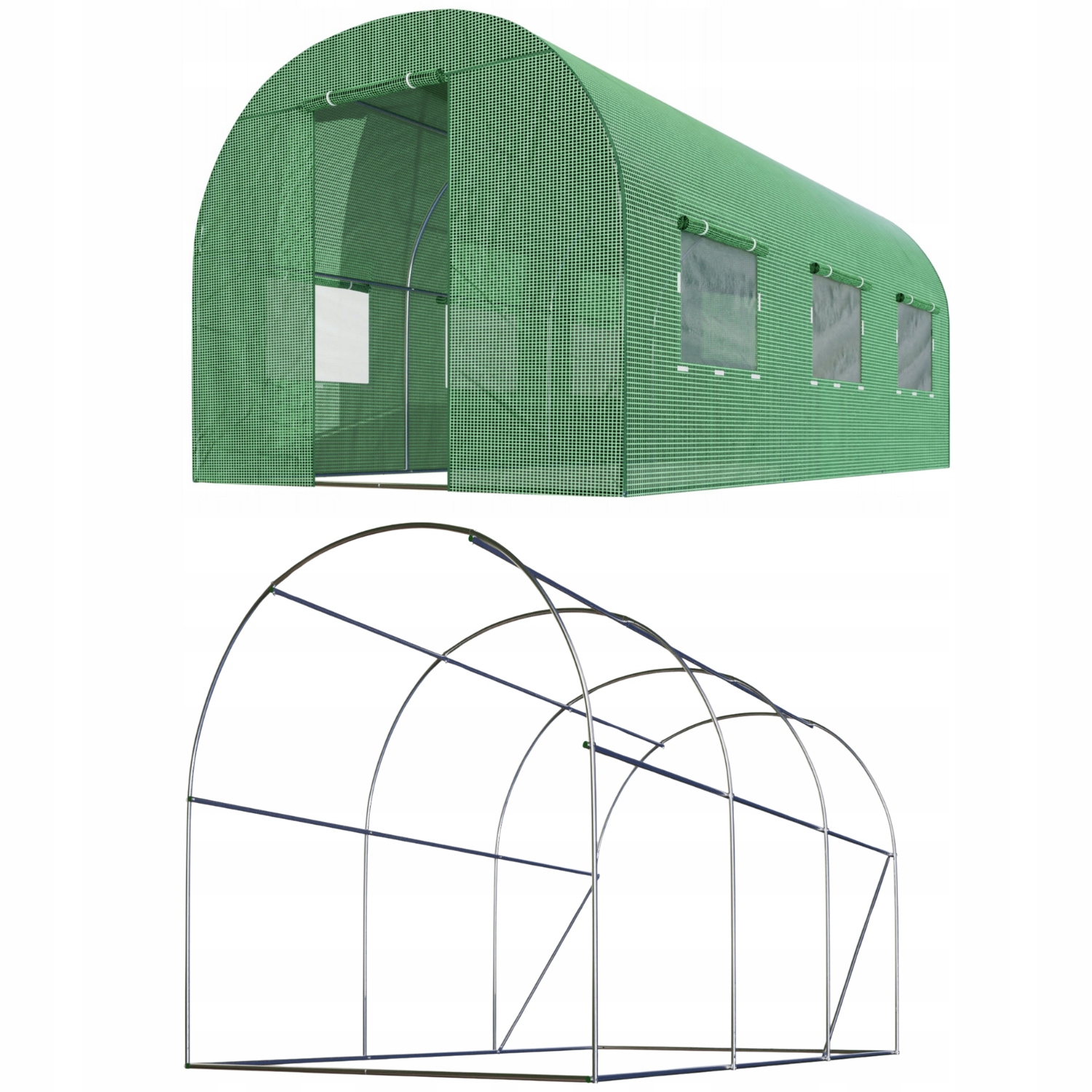 EKOLOGICZNY TUNEL FOLIOWY FOLIAK + STELAŻ 3x2x2 6m DUŻY SZKLARNIA DO OGRODU Powierzchnia 6 m²