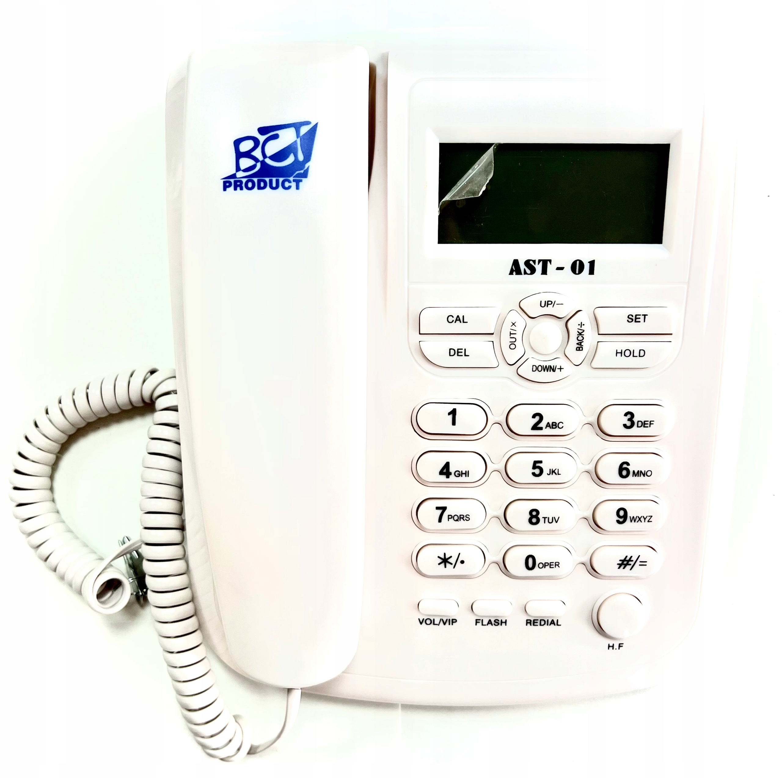 Проводной телефон с дисплеем AST-01 белый