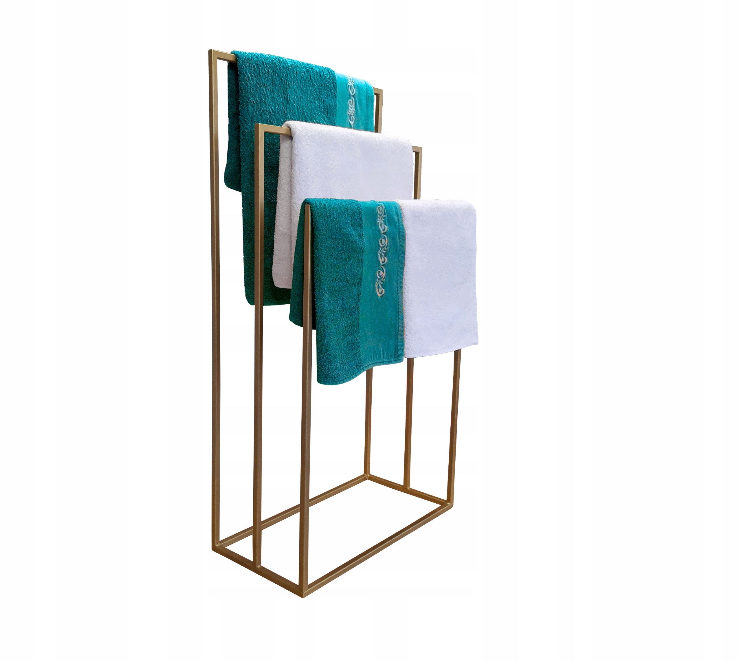 Stojak wieszak III łazienkowy na ręczniki ZŁOTY Marka inna