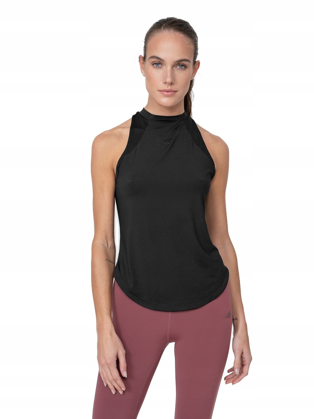 4F Koszulka Damska Treningowa H4Z22-TSDF016-20S(W) Głęboka Czerń XL