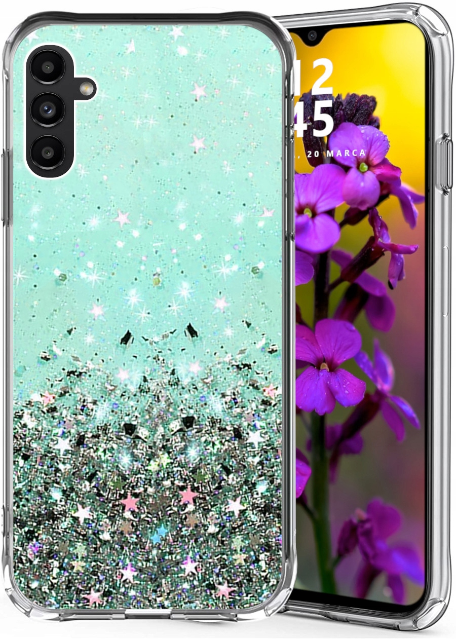 

Etui do Samsung A04S Glitter Case Brokat Szkło