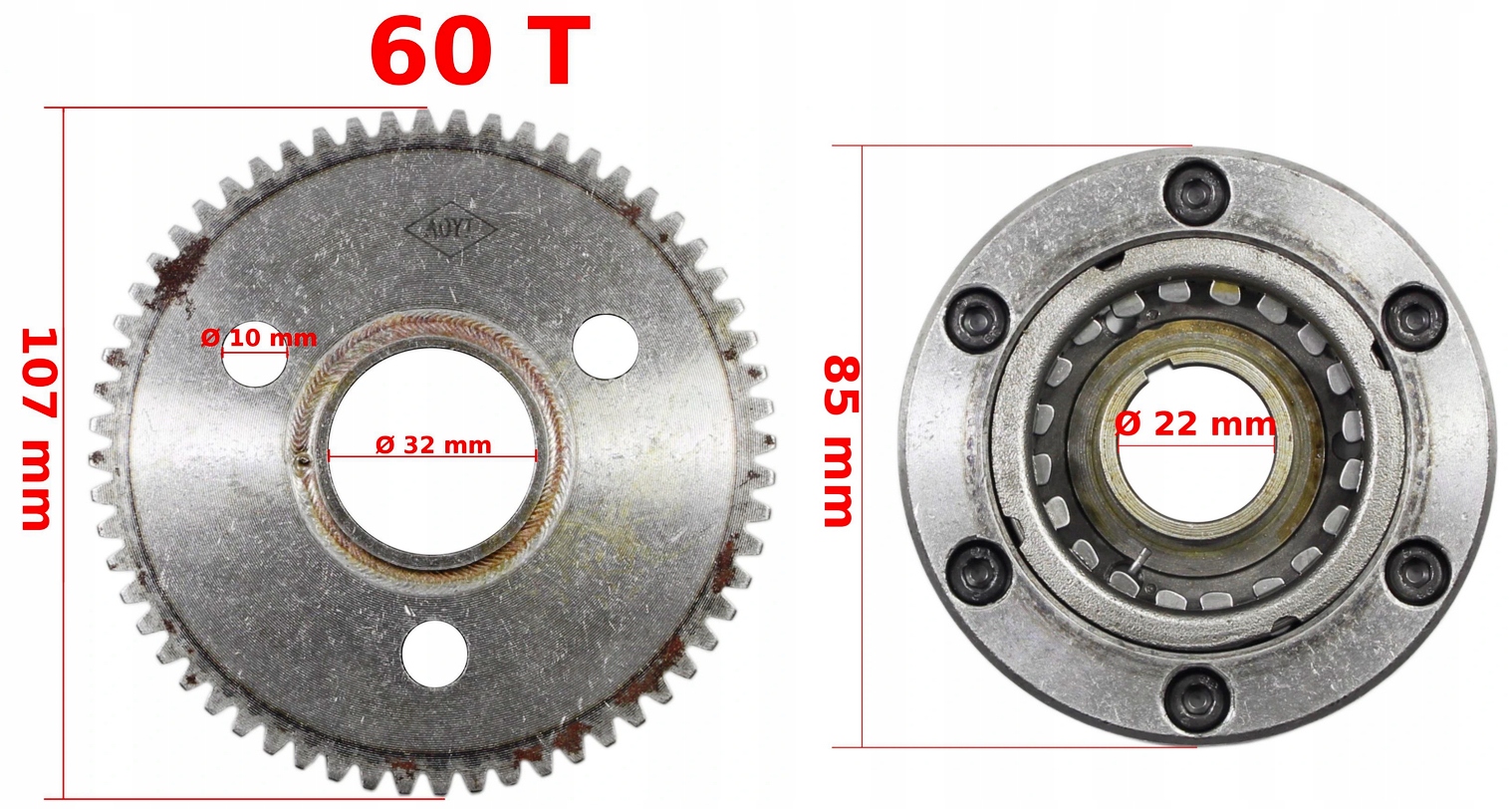 SPRZĘGŁO JEDNOKIERUNKOWE Quad Diablo Fuxin 150/200